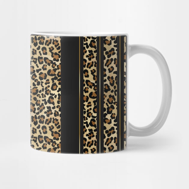 Wildly Wonderful Leopard Stripes Animal Print with Pretty Simple Gold Stripe by GDCdesigns